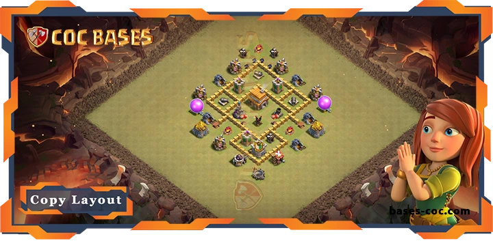 Top War Base TH5 with Link, Anti Everything, Defecne Layout – Clash of Clans (92)