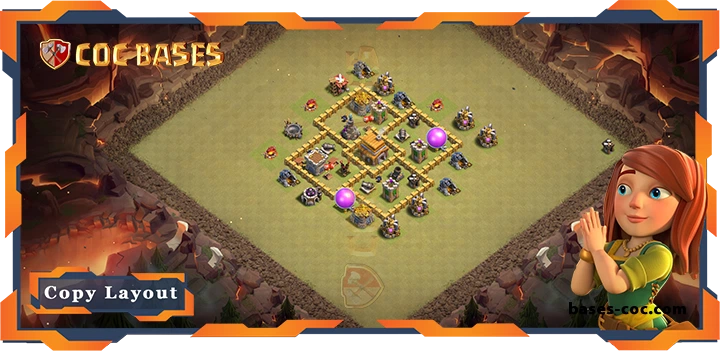 Top War Base TH5 with Link, Anti 2 Star, Anti Air Layout – Clash of Clans (70)