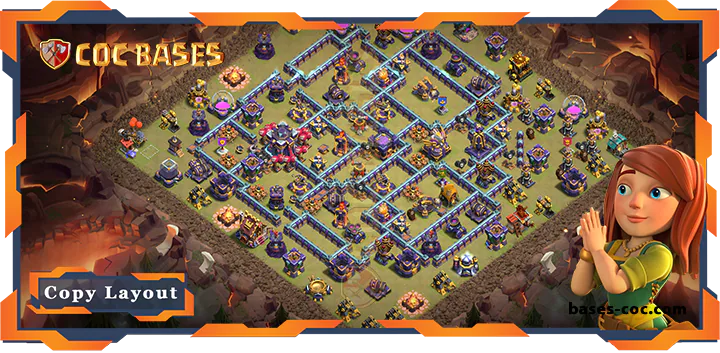 Top War Base TH15 with Link, Anti Eveything, Anti 3 Star Layout – Clash of Clans (170)