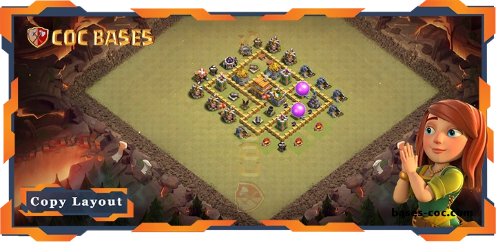Top War Base TH5 with Link, Anti 3 Star Layout – Clash of Clans (106)