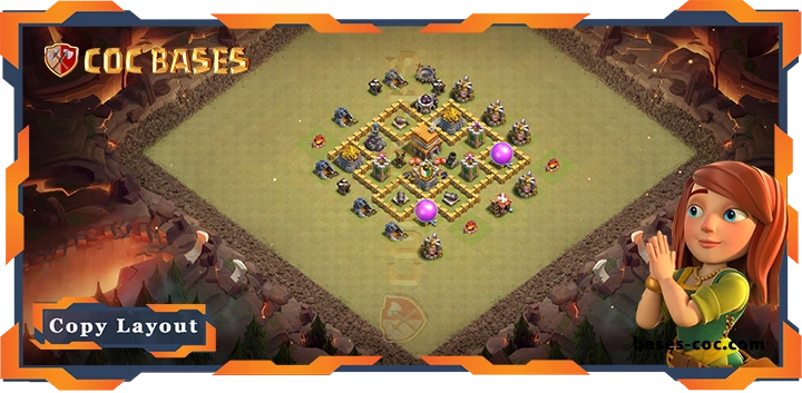 Top War Base TH5 with Link, Anti 2 Star Layout – Clash of Clans (90)