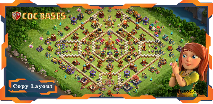 Top Base TH16 with Link, Anti 3 Star, Anti Air/Electro Dragon Layout – Clash of Clans (93)