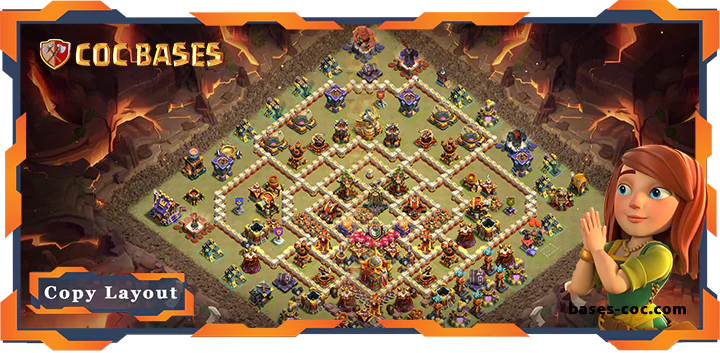Top Base TH16 with Link, War/CWL, Anti 3 Star, Defense Layout – Clash of Clans (110)