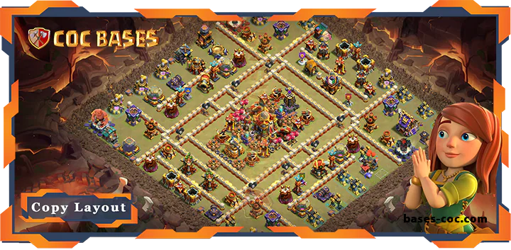 Top Base TH16 with Link, War/CWL, Defence Layout – Clash of Clans (82)