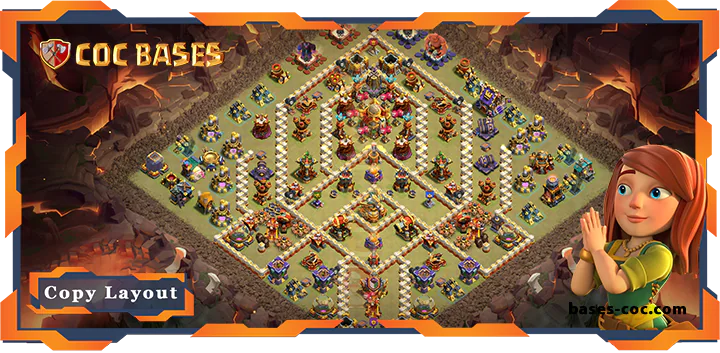 Top War Base TH16 with Link, Defence Layout – Clash of Clans (81)