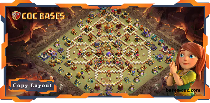 Top War Base TH16 with Link, Defence Layout – Clash of Clans (106)