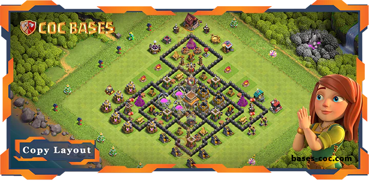 Top Base TH8 with Link, Farming, Anti Everything Layout – Clash of Clans (280)