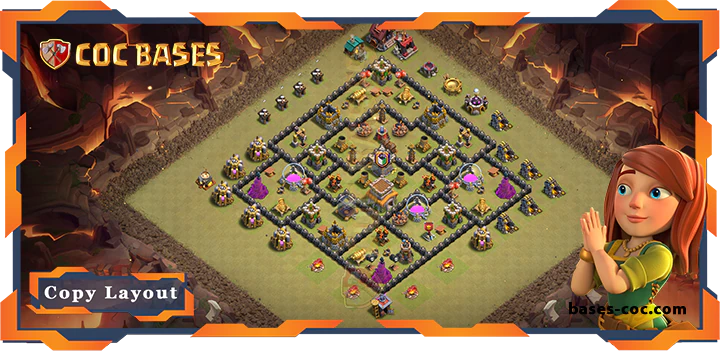 Top Base TH8 with Link, War/CWL, Anti 3 Star, Anti Everything Layout – Clash of Clans (294)