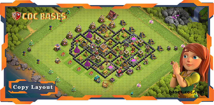 Top Base TH8 with Link, Hybrid, Defense LAyout – Clash of Clans (318)