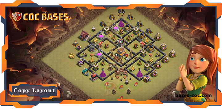 Top Base TH8 with Link, War/CWL, Anti Everything, Anti 3 Star Layout – Clash of Clans (334)