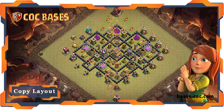 Top Base TH8 with Link, War/CWL, Anti 3 Star, Anti Everything Layout – Clash of Clans (323)
