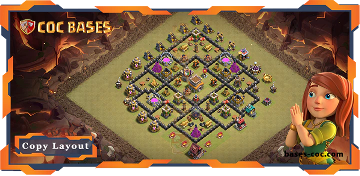 Top Base TH8 with Link, War/CWL, Anti Everything, Anti 3 Star Layout – Clash of Clans (278)