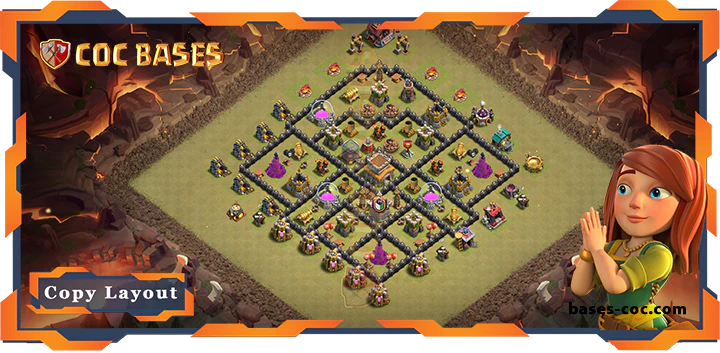 Top Base TH8 with Link, War/CWL, Anti 2 Star, Anti Everything Layout – Clash of Clans (279)