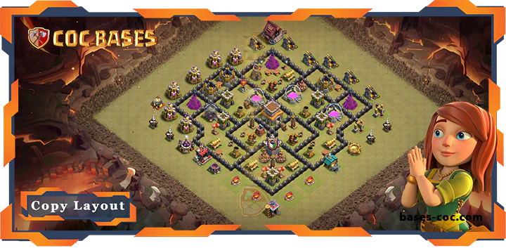 Top Base TH8 with Link, War/CWL, Anti 3 Star, Anti Everything Layout – Clash of Clans (303)