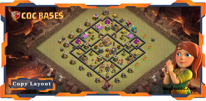 Top Base TH8 with Link, War/CWL, Anti 2 Star, Anti Everything Layout – Clash of Clans (283)