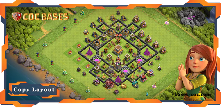 Top Base TH8 with Link, Anti Everything Layout – Clash of Clans (329)