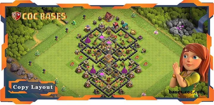 Top Base TH8 with Link, Anti 2 Star, Anti Everything Layout – Clash of Clans (347)