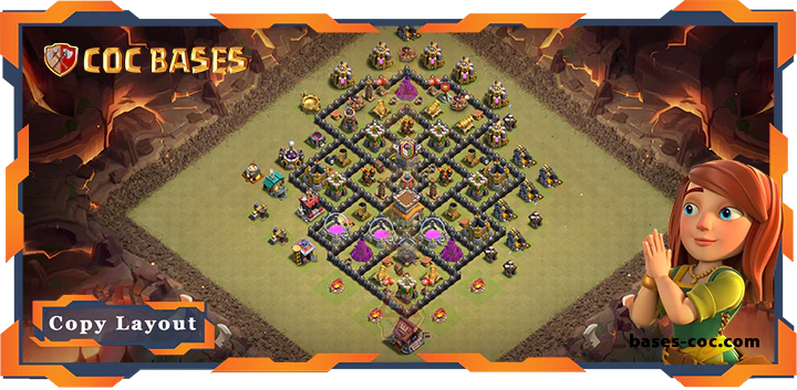 Top Base TH8 with Link, War/CWL, Anti 2 Star, Anti Everything Layout – Clash of Clans (324)