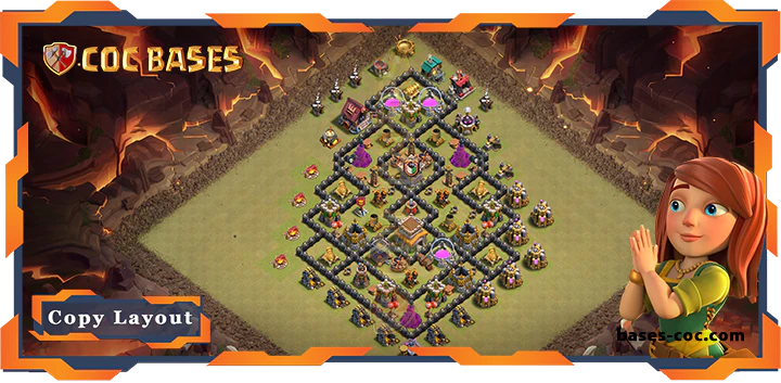 Top Base TH8 with Link, War/CWL, Anti Everything Layout – Clash of Clans (331)