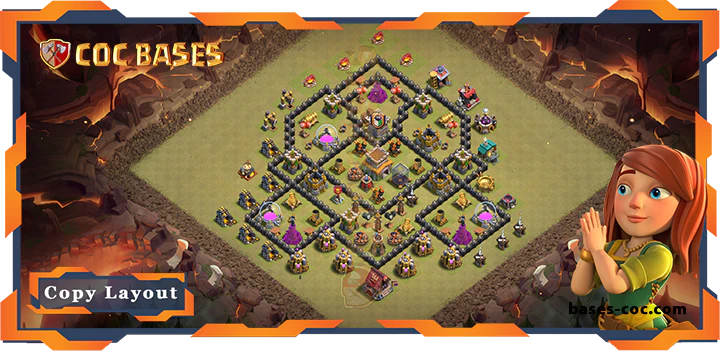 Top Base TH8 with Link, Anti 3 Star, Hybrid Layout – Clash of Clans (309)