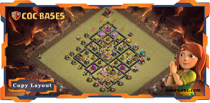 Top Base TH8 with Link, War/CWL, Anti 3 Star, Anti Everything Layout – Clash of Clans (322)