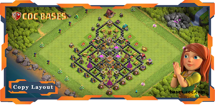Top Farming Base TH8 with Link, Anti Everything Layout – Clash of Clans (325)