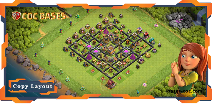 Top Farming Base TH8 with Link, Anti Everything, Hybrid Layout – Clash of Clans (327)