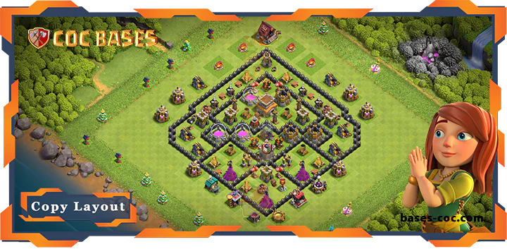 Top Farming Base TH8 with Link, Hybrid Layout – Clash of Clans (310)