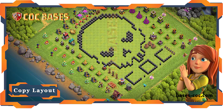 Top Troll Base TH8 with Link, Funny Layout – Clash of Clans (314)