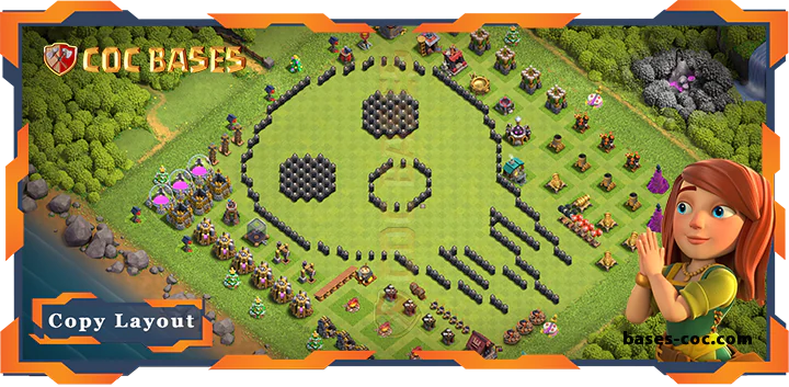 Top Troll Base TH8 with Link, Funny Layout – Clash of Clans (316)
