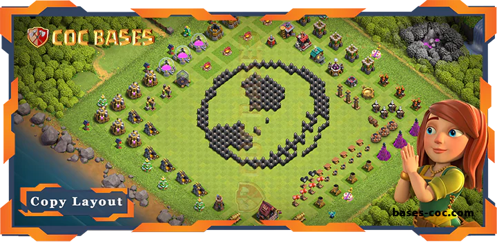 Top Troll Base TH8 with Link, Funny Layout – Clash of Clans (308)