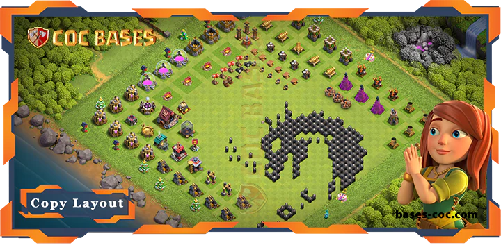 Top Troll Base TH8 with Link, Funny Layout – Clash of Clans (291)