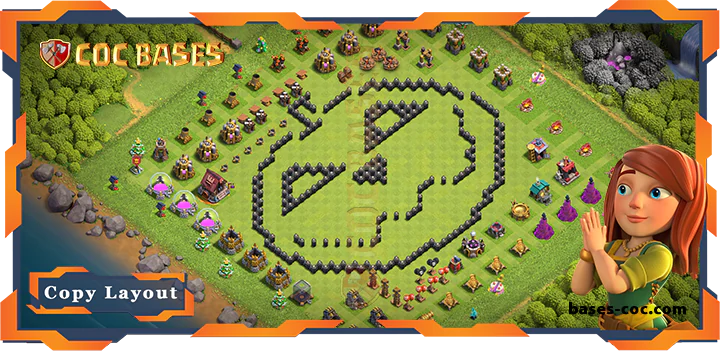 Top Troll Base TH8 with Link, Funny Layout – Clash of Clans (306)