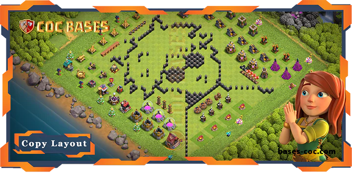 Top Troll Base TH8 with Link, Funny Layout – Clash of Clans (345)