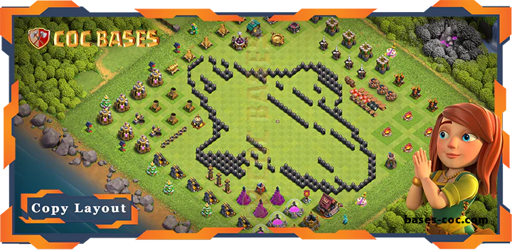 Top Troll Base TH8 with Link, Funny Layout – Clash of Clans (344)