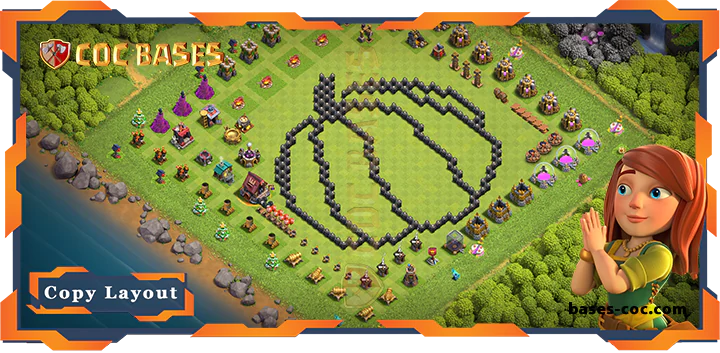 Top Troll Base TH8 with Link, Funny Layout – Clash of Clans (295)