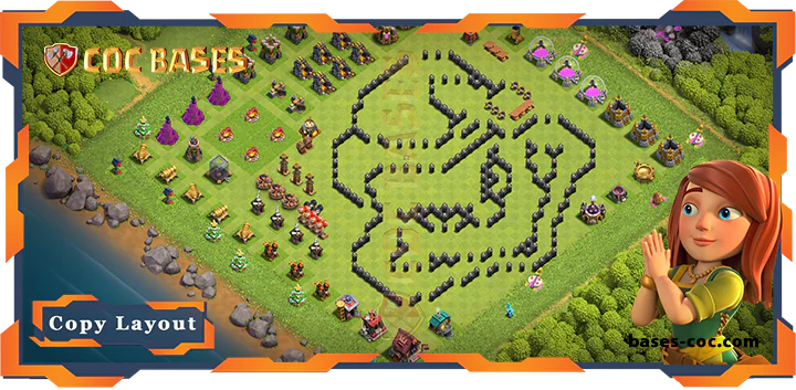 Top Troll Base TH8 with Link, Funny Layout – Clash of Clans (320)