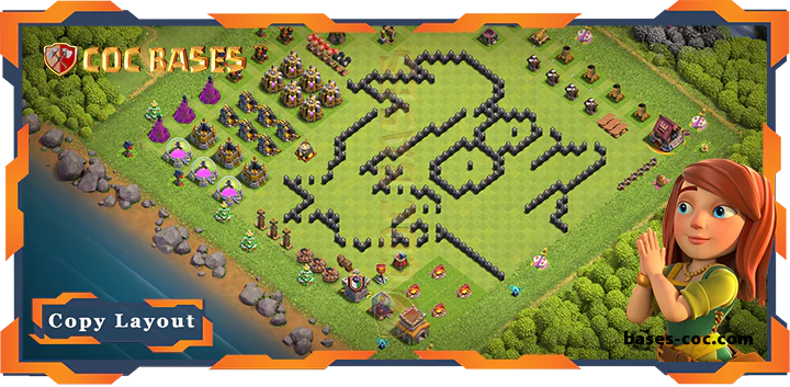 Top Troll Base TH8 with Link, Funny Layout – Clash of Clans (317)
