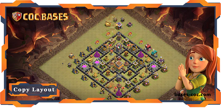 Top War Base TH8 with Link, Anti 2 Star, Anti Everything Layout – Clash of Clans (301)