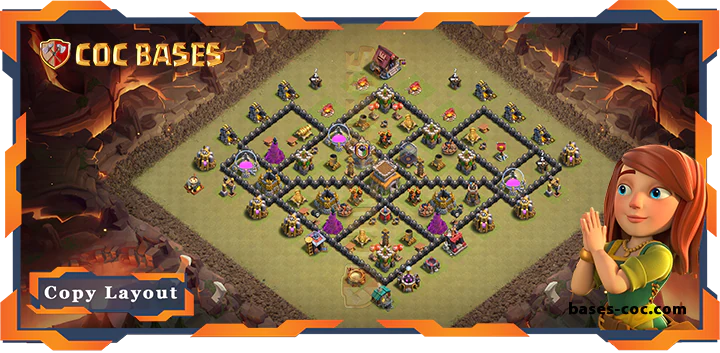 Top War Base TH8 with Link, Hybrid, Defense, Anti Everything Layout – Clash of Clans (296)