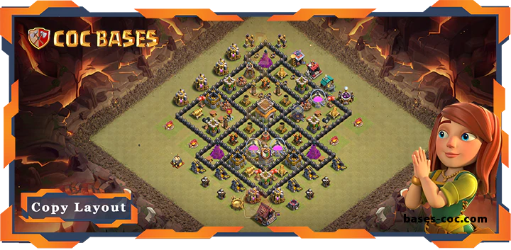 Top War Base TH8 with Link, Anti 2 Star, Anti Everything Layout – Clash of Clans (307)