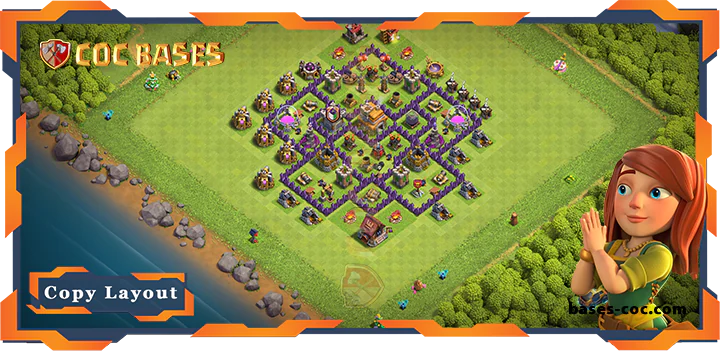 Top Base TH7 with Link, Anti 2 Star Layout – Clash of Clans (287)