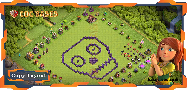 Top Troll Base TH7 with Link, Funny Layout – Clash of Clans (302)