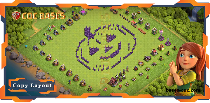 Top Troll Base TH7 with Link, Funny Layout – Clash of Clans (284)