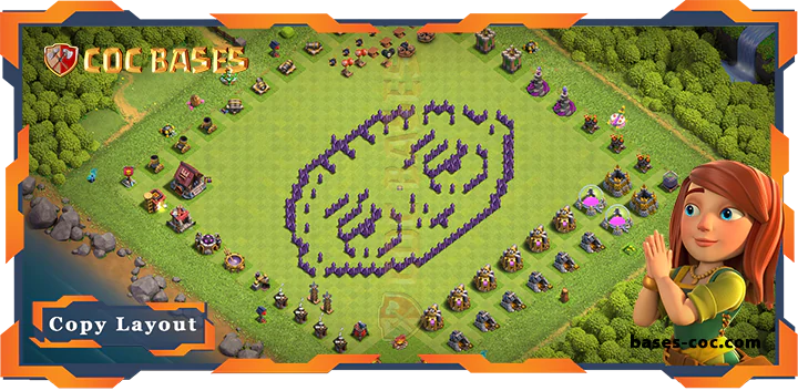 Top Troll Base TH7 with Link, Funny Layout – Clash of Clans (276)