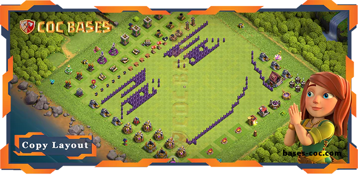 Top Troll Base TH7 with Link, Funny Layout – Clash of Clans (304)