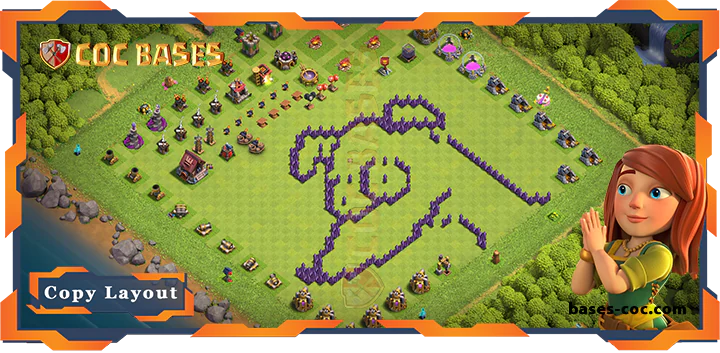 Top Troll Base TH7 with Link, Funny Layout – Clash of Clans (310)