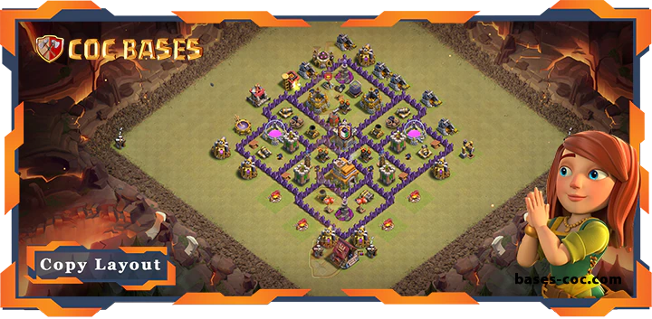 Top War Base TH7 with Link, Anti 2 Star, Anti Everything Layout – Clash of Clans (305)