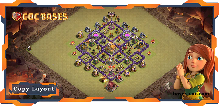Top War Base TH7 with Link, Anti 2 Star, Anti Everything Layout – Clash of Clans (290)