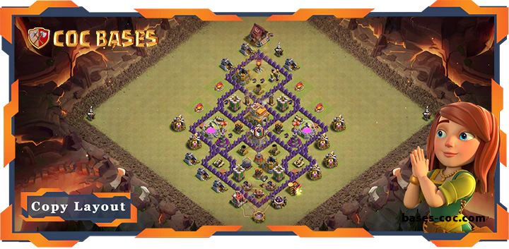 Top War Base TH7 with Link, Hybrid, Anti Everything, Defense Layout – Clash of Clans (301)